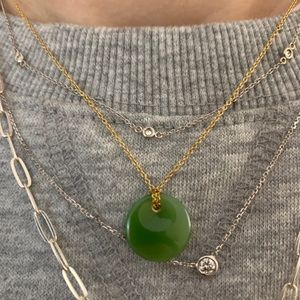 Elsa Peretti jade pendant 18k necklace!